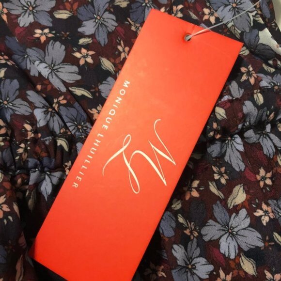 ML MONIQUE LHUILLIER Floral Print Maxi Sleeveless Dress 0 NWT Purple Multicolor - Picture 6 of 8